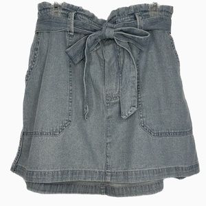 American Eagle Paper Bag Jean Skirt Size M, Chambray, Light Denim, Spring, Mini